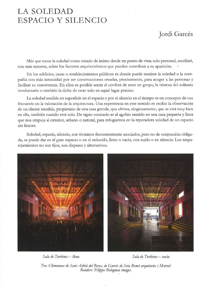 La soledad. Espacio y silencio – Revista Focus 2025 - Garcés - de Seta - Bonet